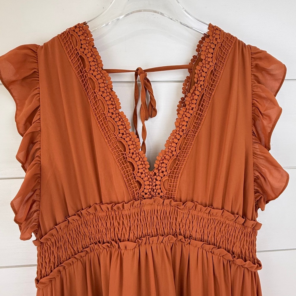Baltic Born Rust Ruffle Maxi Dress - Picture 5 of 16